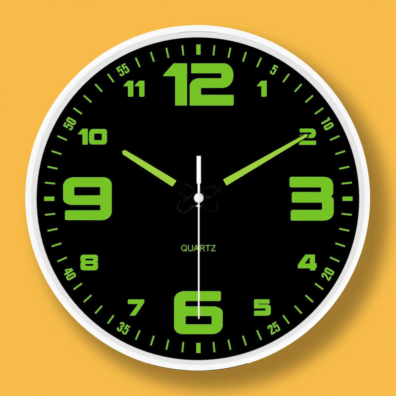 Hole-Free Luminous Wall Clock, 8 Inch Silent Quartz Clock, Modern Decor for Home & Living Room