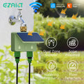 WiFi Water Timer 2 Zone Solar Power Smart Tuya Garden Automatic Irrigation Watering System Flow Meter Drip Sprinkler Controller