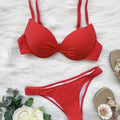 Sexy Push Up Bikinis Sets Two Pieces Solid Thong Swimsuit | SAMAG