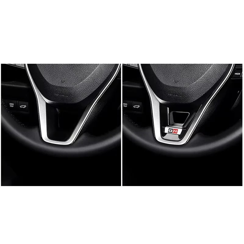 Car Steering Wheel Decoration Fit For GR Corolla 2019-2021 RAV4 2020 Auto Steering Wheel Panel Sequins Cover Bottom Trim Sticker
