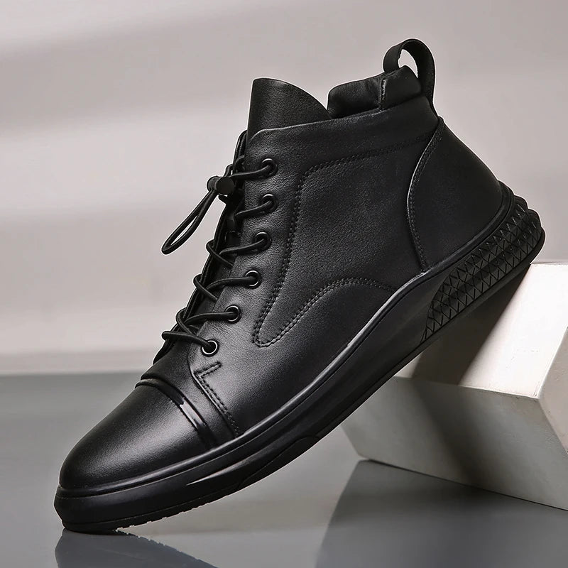 Mens Genuine Leather Outdoor Causal Shoes British Style Flat Designer Antiskid Sports Walking Shoes Comfy Oxford Shoes Hombre