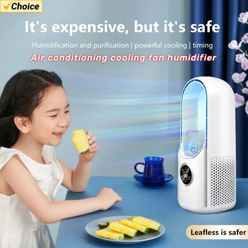 Lenovo Ice Cool Portable USB Air Cooler Fan with Purifying and Humidifying Mist Spray and LED Display Desktop Cooling for Office