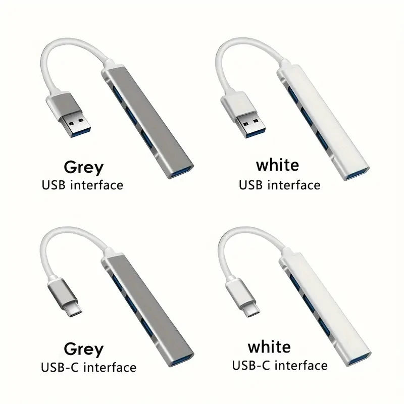 4-Port USB Hub Type C Extender Splitter Adapter OTG Docking Station for MacBook pro 13/15 Air PC Laptop - Phone Charging Compu