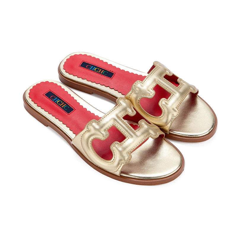 CH Women's Solid Color Slippers for Outings, Exquisite and Fashionable Brand, Versatile Casual Women's Flat Shoes