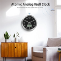 12Inch Wall Clock With Digital Date, Week & Indoor Temp - Battery Operated Wall Clock, Auto Sets,Easy To Read-AT64