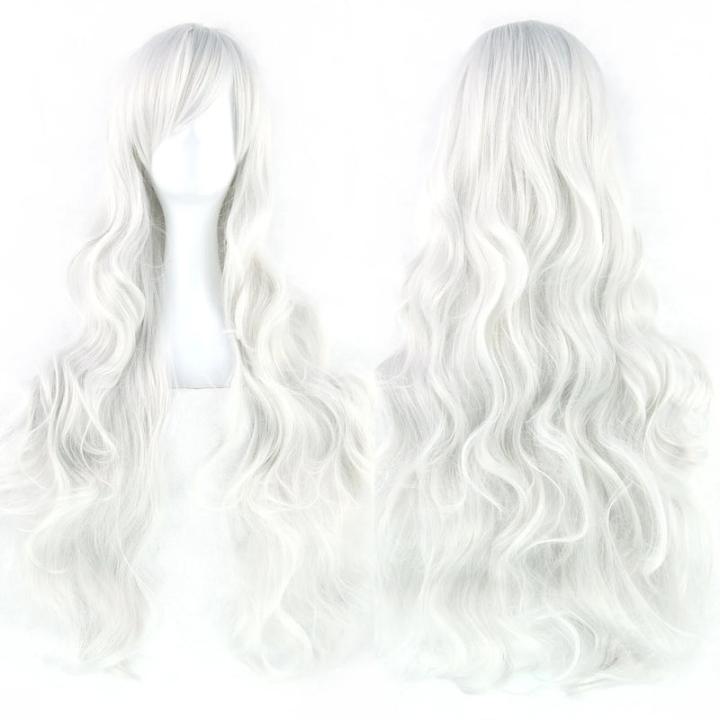 Soowee Curly Long Synthetic Hair Green Wig Hairpiece Pink Black Party Hair Cosplay Wigs for Women