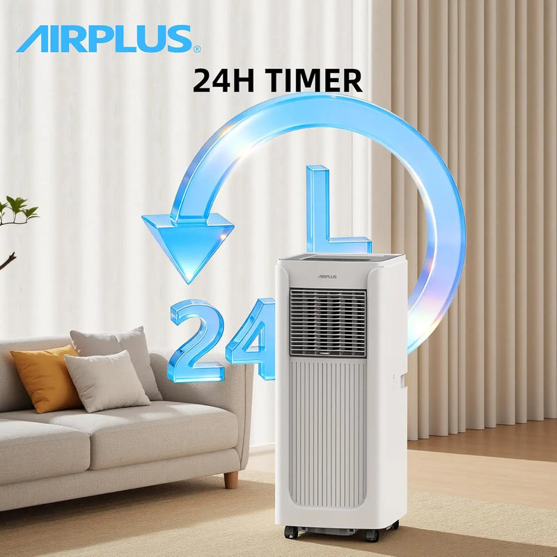AIRPLUS BTU Portable Air Conditioner 550 Sq Ft, AC Unit with Dehumidifier Remote Sleep Mode Quiet Cooling for Bedroom Home Office