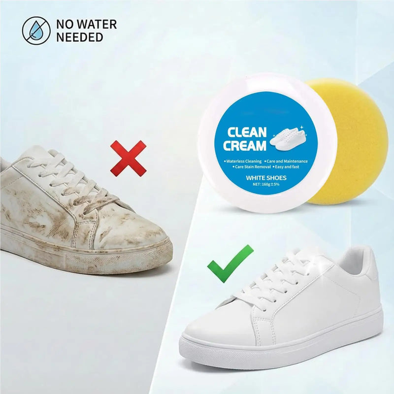 White Shoes Clean Cream 160g No Wash Whitening Paste Multipurpose Gentle Cleaner For Sneakers, Gym Running Soccer Basketball