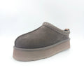 Women's Platform Clog Mule Slippers Genuine Cow Suede Upper Real Wool Lining Thick EVA Sole Non-slip Warm Winter Slip-on Indoor