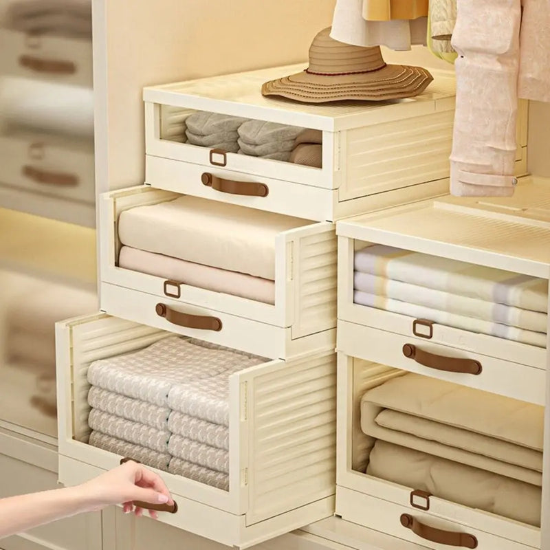 Household Plastic Drawer Organizer Foldable Pull Out Cabinet Storage Stackable With Handle Box Home Use - View 3 | SAMAG