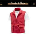 Tops 2025 New Summer Men Outdoor Camping Fishing Webbed Vest Men Sleeveless Many Pocket Tool Gear Loose Thin Vest Male Waistcoat