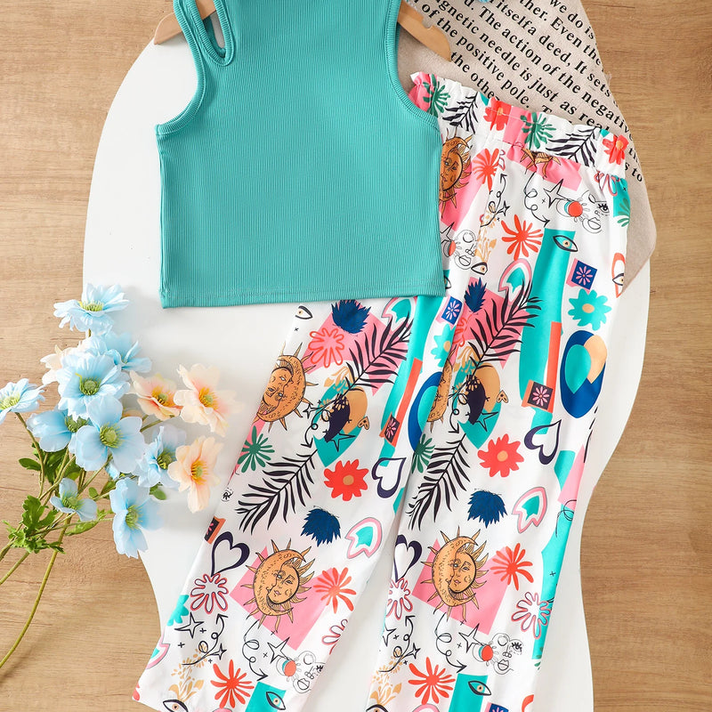 Summer Teenage Girls Clothing Set Off - Shoulder Ribbed - View 2 | SAMAG