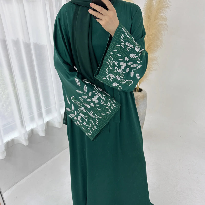 Turkey Emboridery Abaya for Women Dress Morocco Dubai Islam Vestidos Eid Muslim Arab Long Robe Ramadan Kaftan Abayas Jalabiya