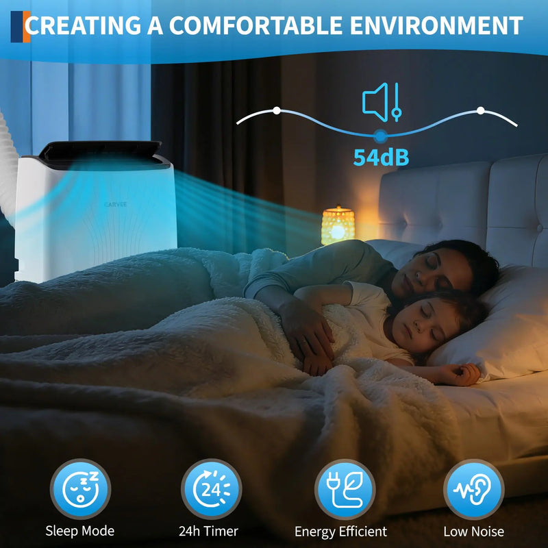 14000 BTU Portable AC Unit For 700 Sq Ft, 3-in-1 Air Conditioner, Fan & Dehumidifier, Remote, Window Kit, LED Panel