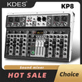 KDES KP8 Audio Mixer 8 Channel 99 DSP Effect Record PC 48V Phantom Power USB Sound Mixers Bluetooth DJ Console Mixing for Karaok