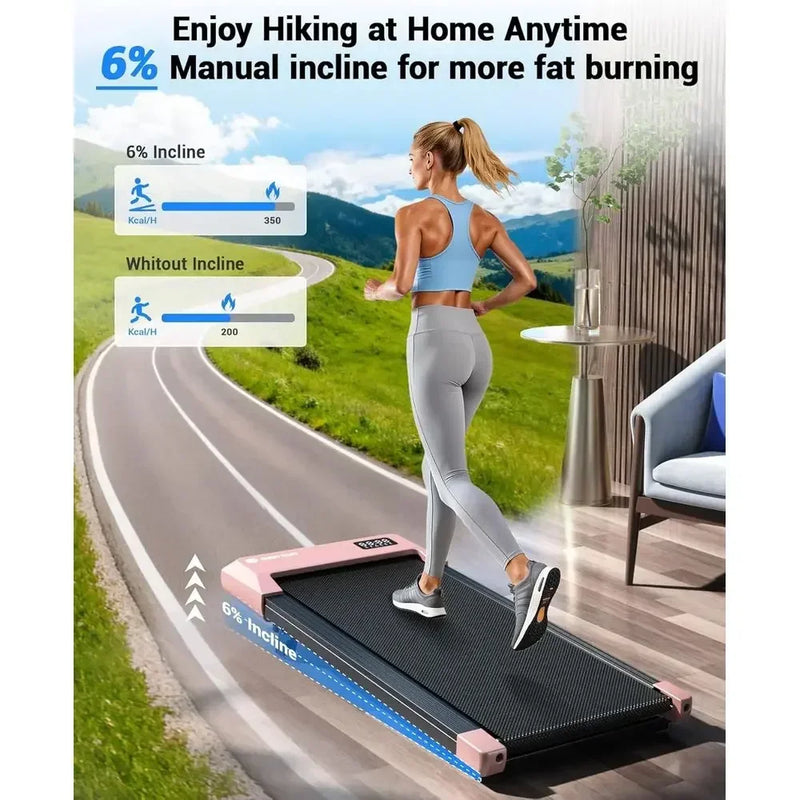 Compact Desk Treadmill for Home Office, 6% Incline | SAMAG