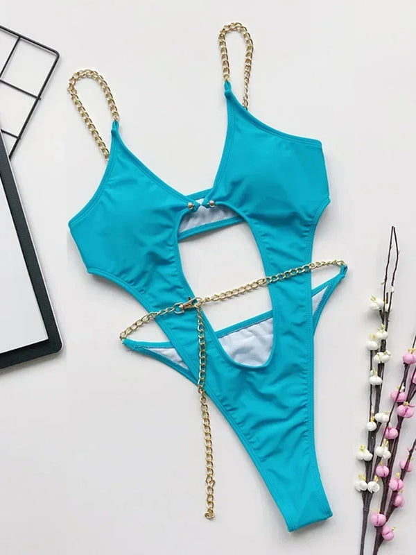 Sexy Metal Chains Underwired Bikini Women Swimsuit Female | SAMAG