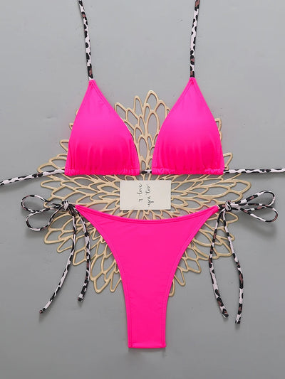 Sexy Leopard Women's Beach Bikini Swimsuit Halter Tie | SAMAG