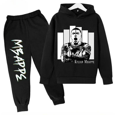 Spring Autumn Children's Hoodie Set Mbappe Print | SAMAG