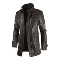 New High Quality Leather Jacket Men Fashion Slim Mens PU Windbreaker Coat Men Leather Outerwear Fleece Casual Suede Jacket