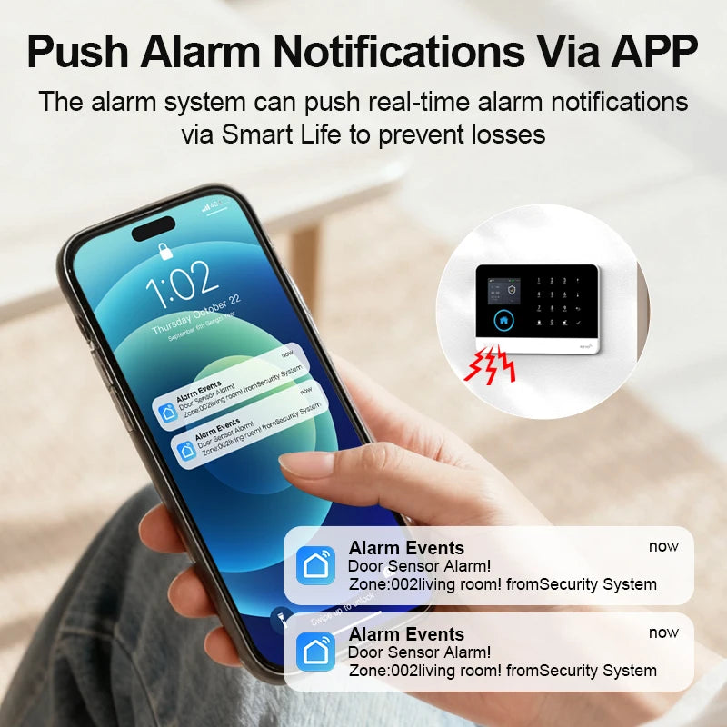 PGST WiFi 4G Home Alarm Security System Set Alexa Automation Alarm Security Protection Door Motion Works with Tuya Smart Life