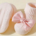 4 Pairs Toddler Socks with Bows, Soft Cotton Cute Ankle Socks for Infants Girls, Fashion Anty-Slip Newborn Baby Socks 0-24 Months