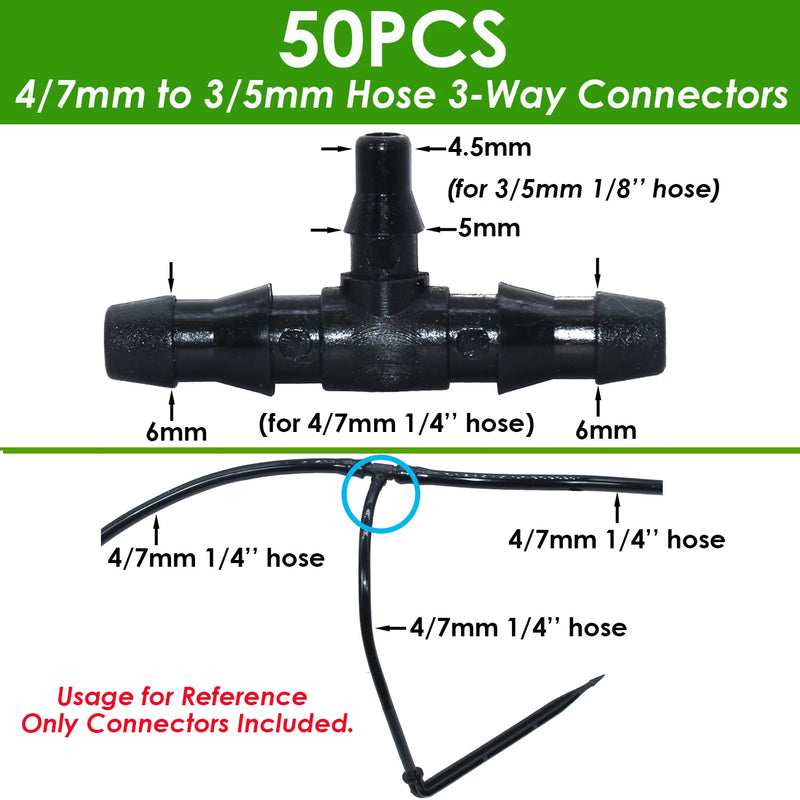 KESLA Greenhouse Drip Irrigation 4-Way 3/5mm 2-Way Drip Arrow Transmitter Garden Automatic Watering System Potted Plant 10/20set