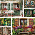 Garden Flower Windows Backdrops Indoor Floral Window Adult Birthday Party Decor Background Photography Studio Supplies Banner
