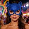 Masquerade Mask Fashion Party Rave Cats Ear Half Face Cosplay Mask Venetian Mardi Gras Party Props Women Halloween Masks