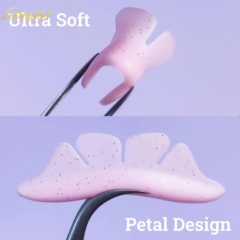 LOMANSA 1 Pair Glitter Butterfly Lash Lift Pad Eyelash Perm Rod Shield Lash Lifting Pads 3D Eyelash Curler Extension Accessories