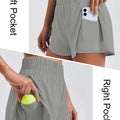 Porty Lady Solid Color High-Waist Yoga Running Double-Layered Anti-Glare Fitness Tight-Fitting Sports Shorts