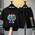 67 Digital Print Children White T - shirt Set - View 7 | SAMAG