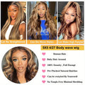 Honey Blonde Ombre Highlight Body Wave Lace Front Human Hair Wigs Pre Plucked Glueless Straight Deep Wave Frontal Wigs For Woman On Clearance Sale