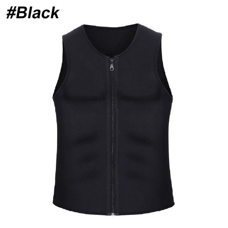 1PCS Zipper Sauna Tank Top for Men, Hot Neoprene Waist Trainer Vest, Sweat Slimming Corset Body Shaper for Workout Exercise