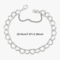 925 Sterling Silver  Vintage Love Heart Map Bracelet Fit DIY Pendant Gift Anniversary Party High Quality Jewelry