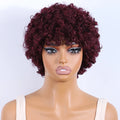 Lekker Black Short Pixie Cut Curly Bob 100% Human Hair Wigs For Women Brazilian Remy Hair Full Machine Made Glueless Daily Wigs