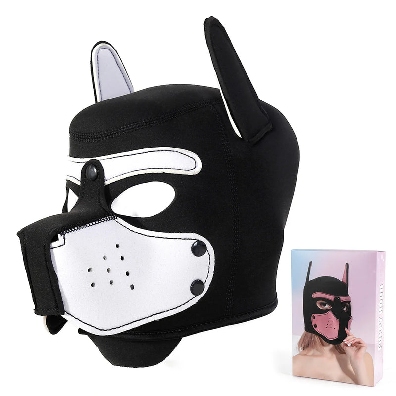 10 Colors Puppy Cosplay Costumes Increase Large Size Padded Rubber Full Head Hood Mask With Ears For Couples Dog Role Play Games