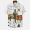 Desert Cactus Shirt for Men 3D Print Summer Hawaiian | SAMAG