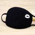 Black Cotton Mask Unisex Winter Warm Thickening Half Face Mouth Mask Cotton Cartoon Pattern Anti-Dust Anti-Respirator Mask