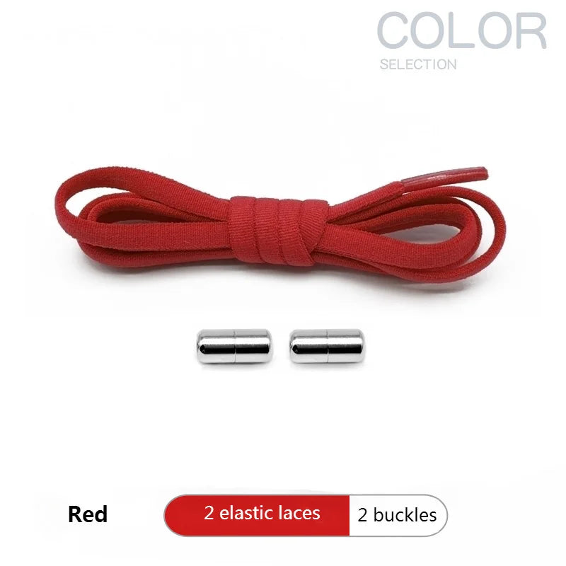 1 Pair Quick Locking Shoelaces Without Ties Elastic Laces Sneaker Widened Oval No Tie Shoe Laces Kids Adult Shoelace for Shoes