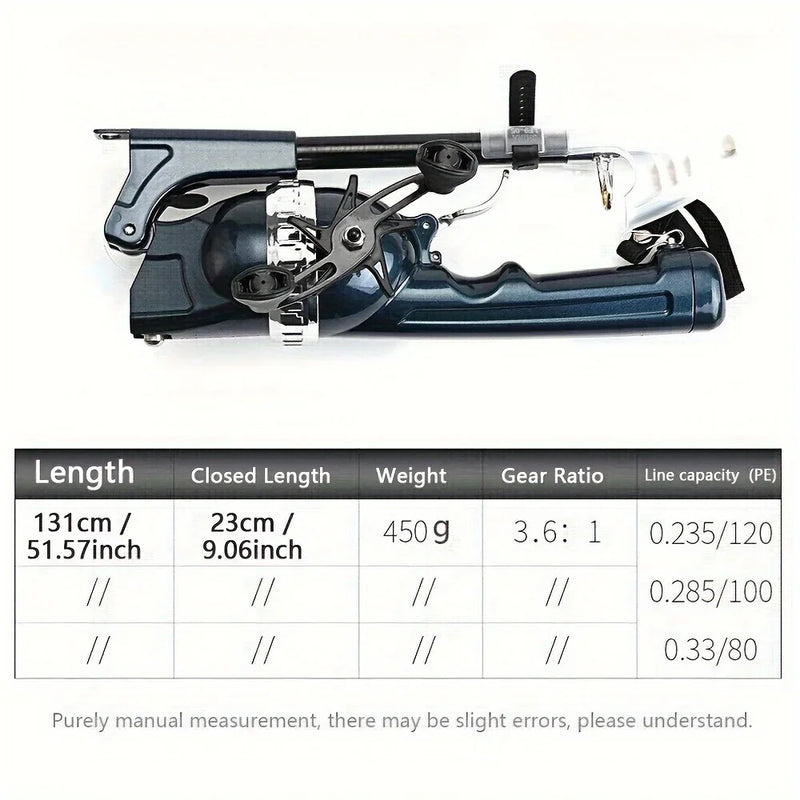 DEUKIO Portable Carp Foldable Fishing Rod Combo Folding Fishing Lure Rod Telescopic Fighing Pole Reel Combo with Fishing Line