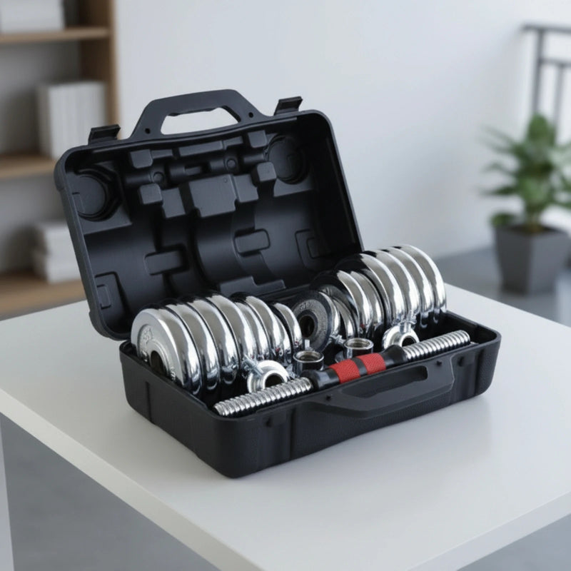 Dumbbell Set with Storage Case Chrome-Plated with Weights | SAMAG