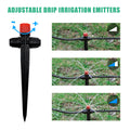 Garden Drip Irrigation 1/ 4'' Spiked Sprinkler Automatic Watering System Kit for Bonsai Pot Plant Flower Vegetable Greenhouse