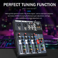 Professional 4-Channel Built-in Bluetooth Reverb Effect Stage Performance Home Mini Sound Mixer Controller