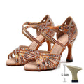 Latin Dance Shoes Women High Heels Hot Selling Diamond-encrusted Sandals Indoor Soft-soled Stage Game Party Social Ballroom Girl