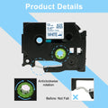 2PK Fabric 12mm*3m Blue on White IRON Tapes TZe-FA4 TZ FA231 TZe-FA531 TZe-FAE3 for Brother Label Printers P-touch