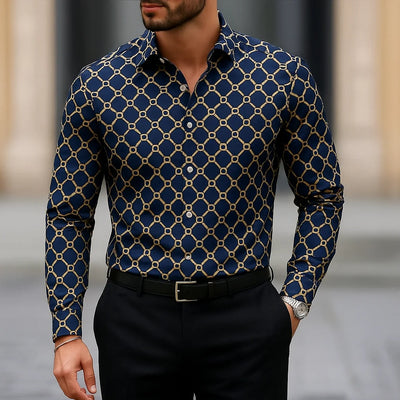 Men's Long Sleeve Shirt Casual Slim Fit Button Down | SAMAG