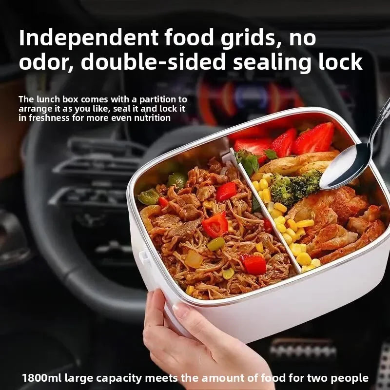 Durable Car Microwave Oven 1.8L 12V24V Water-Free Heating Multifunctional Vehicle Cooking Pot