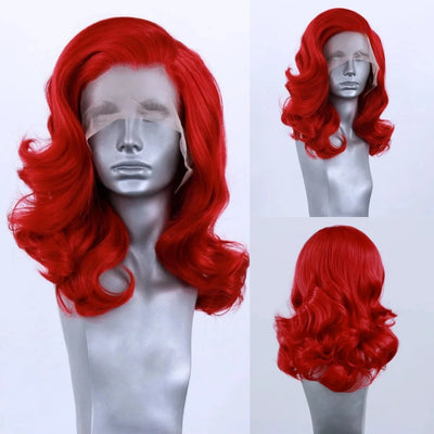 Hot Red Short Body Wave Lace Front Wigs 13x4 HD Bob Pre | SAMAG