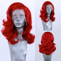 Hot Red Short Body Wave Lace Front Wigs 13x4 HD Bob Lace Wig Pre Plucked Glueless Synthetic Daily Wear Cosplay Heat Resistant